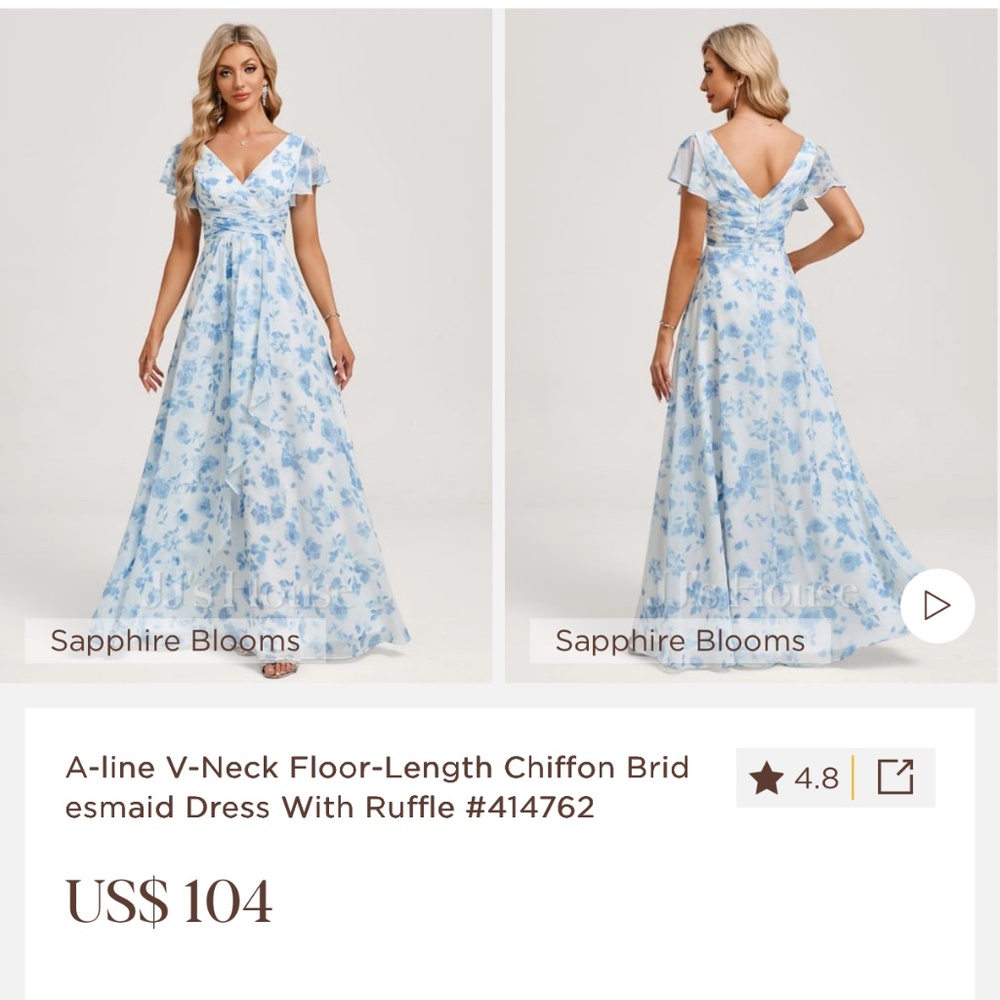 JJ’s House A Line Floor Length Gown